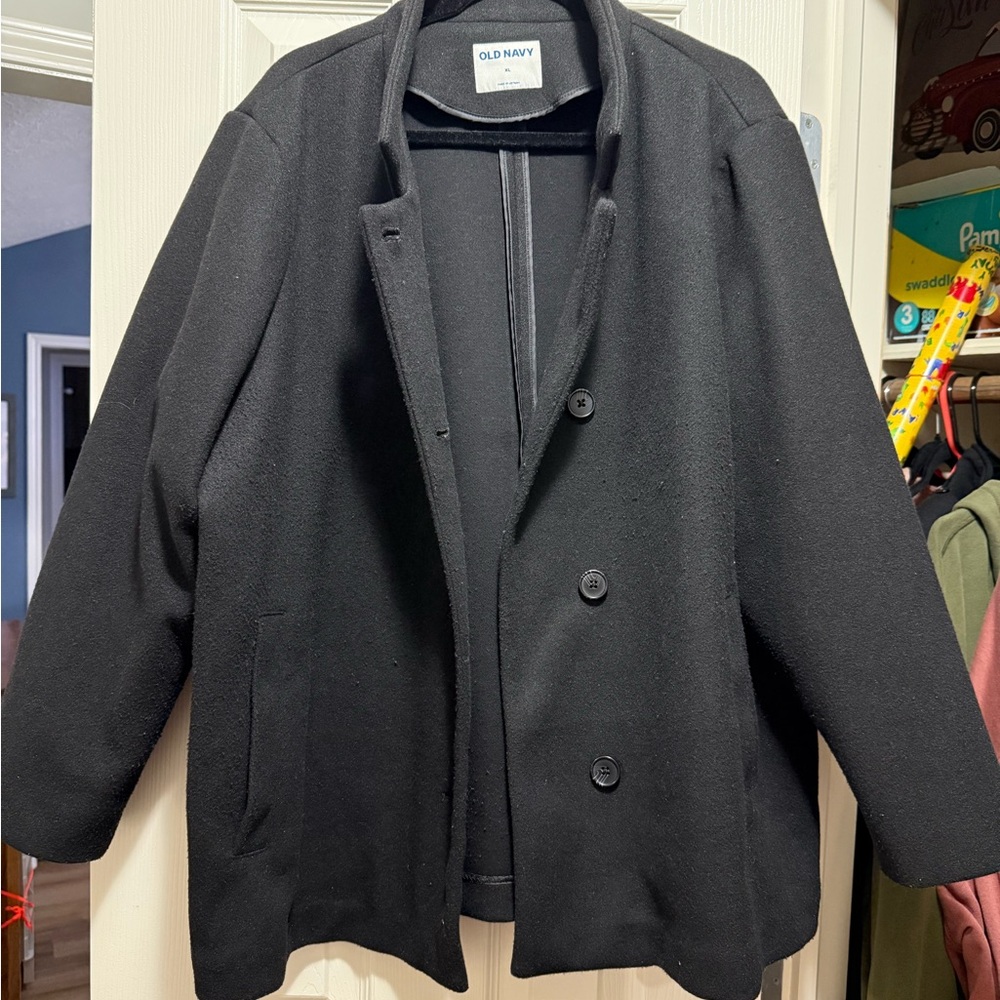 Old Navy Black Pea Coat Classic Design